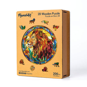 Puzzle en Bois Adulte - Lion Vitrail