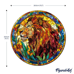 Puzzle en Bois Adulte - Lion Vitrail