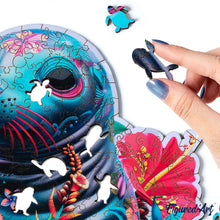 Charger l&#39;image dans la galerie, Puzzle en Bois Adulte - Phoque et Fleurs