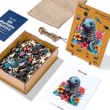 Charger l&#39;image dans la galerie, Puzzle en Bois Adulte - Phoque et Fleurs
