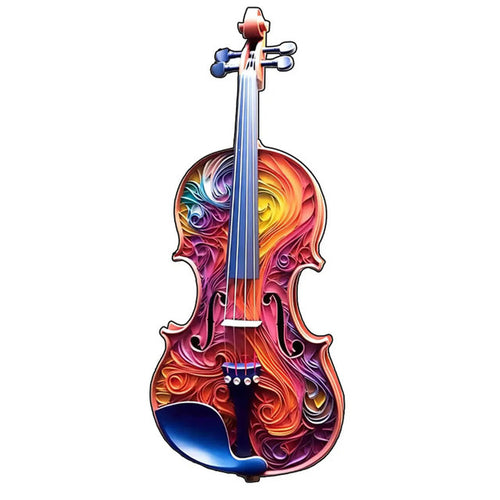 Puzzle 2D en Bois - Violon coloré