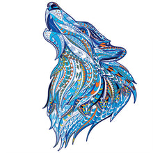 Charger l&#39;image dans la galerie, Puzzle 2D en Bois - Loup hurlant