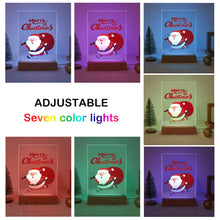 Charger l&#39;image dans la galerie, Peinture par numéros - Support en bois avec Lumière LED 15x20cm - Père Noël 07