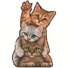 Charger l&#39;image dans la galerie, Puzzle 2D en Bois - Chatons Heureux