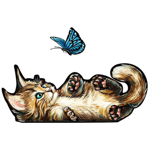 Puzzle 2D en Bois - Chaton joueur