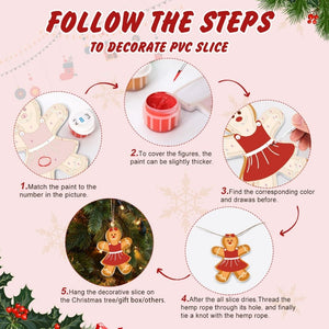 Décorations de Noël Peinture par Numéros - Kit Sucre d’orge et Pain d’épices