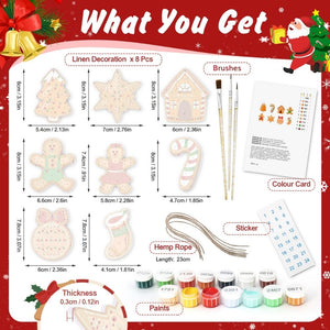 Décorations de Noël Peinture par Numéros - Kit Sucre d’orge et Pain d’épices