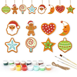 Décorations de Noël Peinture par Numéros - Kit Lune Étoile Cœur
