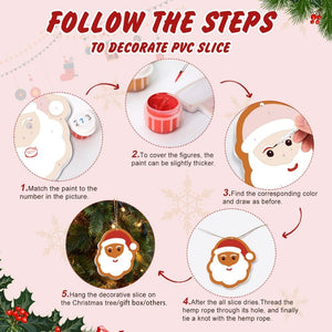 Décorations de Noël Peinture par Numéros - Kit Lune Étoile Cœur