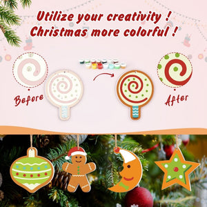 Décorations de Noël Peinture par Numéros - Kit Lune Étoile Cœur
