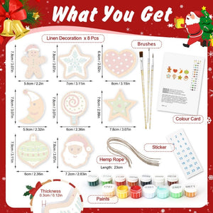 Décorations de Noël Peinture par Numéros - Kit Lune Étoile Cœur