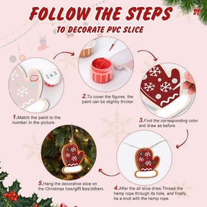 Décorations de Noël Peinture par Numéros - Kit Moufle Boîte cadeau