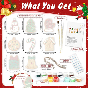 Décorations de Noël Peinture par Numéros - Kit Moufle Boîte cadeau
