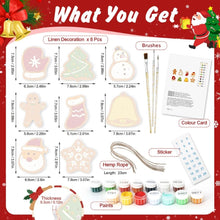 Charger l&#39;image dans la galerie, Décorations de Noël Peinture par Numéros - Kit Chaussette du Père Noël