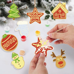 Décorations de Noël Peinture par Numéros - Kit Étoile Maison Renne Sapin