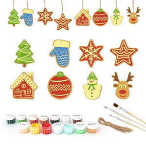 Décorations de Noël Peinture par Numéros - Kit Étoile Maison Renne Sapin