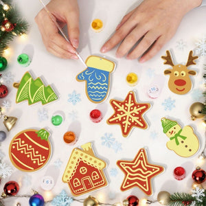 Décorations de Noël Peinture par Numéros - Kit Étoile Maison Renne Sapin