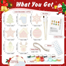 Charger l&#39;image dans la galerie, Décorations de Noël Peinture par Numéros - Kit Étoile Maison Renne Sapin