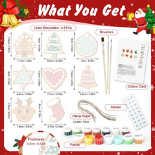 Charger l&#39;image dans la galerie, Décorations de Noël Peinture par Numéros - Kit Cœur Étoile Chaussette Renne