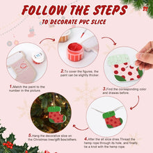 Charger l&#39;image dans la galerie, Décorations de Noël Peinture par Numéros - Kit Renne Père Noël Chaussette