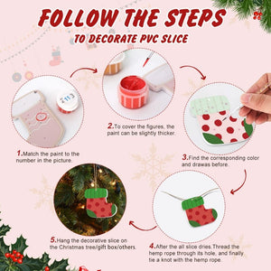 Décorations de Noël Peinture par Numéros - Kit Renne Père Noël Chaussette