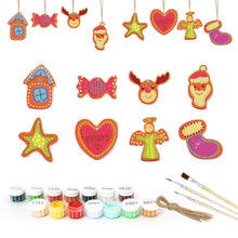 Charger l&#39;image dans la galerie, Décorations de Noël Peinture par Numéros - Kit Joyeux Cœur Maison Renne