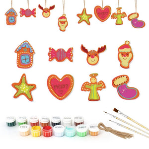 Décorations de Noël Peinture par Numéros - Kit Joyeux Cœur Maison Renne