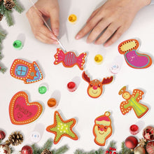 Charger l&#39;image dans la galerie, Décorations de Noël Peinture par Numéros - Kit Joyeux Cœur Maison Renne