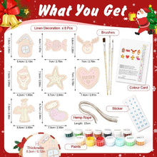 Charger l&#39;image dans la galerie, Décorations de Noël Peinture par Numéros - Kit Joyeux Cœur Maison Renne