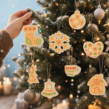 Charger l&#39;image dans la galerie, Décorations de Noël Peinture par Numéros - Kit Cloche Chaussette Flocon de neige
