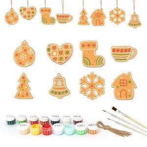 Décorations de Noël Peinture par Numéros - Kit Cloche Chaussette Flocon de neige