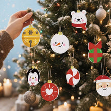 Charger l&#39;image dans la galerie, Décorations de Noël Peinture par Numéros - Kit Ours polaire Pingouin Père Noël