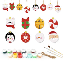 Charger l&#39;image dans la galerie, Décorations de Noël Peinture par Numéros - Kit Ours polaire Pingouin Père Noël