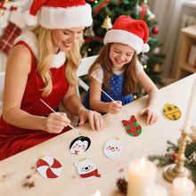 Charger l&#39;image dans la galerie, Décorations de Noël Peinture par Numéros - Kit Ours polaire Pingouin Père Noël