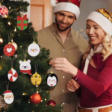 Charger l&#39;image dans la galerie, Décorations de Noël Peinture par Numéros - Kit Ours polaire Pingouin Père Noël