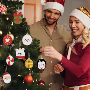 Décorations de Noël Peinture par Numéros - Kit Ours polaire Pingouin Père Noël