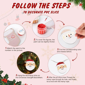 Décorations de Noël Peinture par Numéros - Kit Ours polaire Pingouin Père Noël