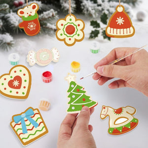 Décorations de Noël Peinture par Numéros - Kit Chapeau Moufles Sapin Cheval