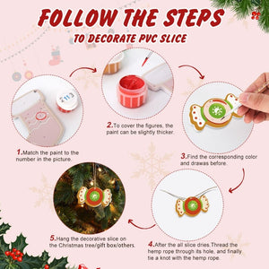 Décorations de Noël Peinture par Numéros - Kit Chapeau Moufles Sapin Cheval