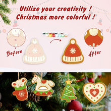 Charger l&#39;image dans la galerie, Décorations de Noël Peinture par Numéros - Kit Chapeau Moufles Sapin Cheval