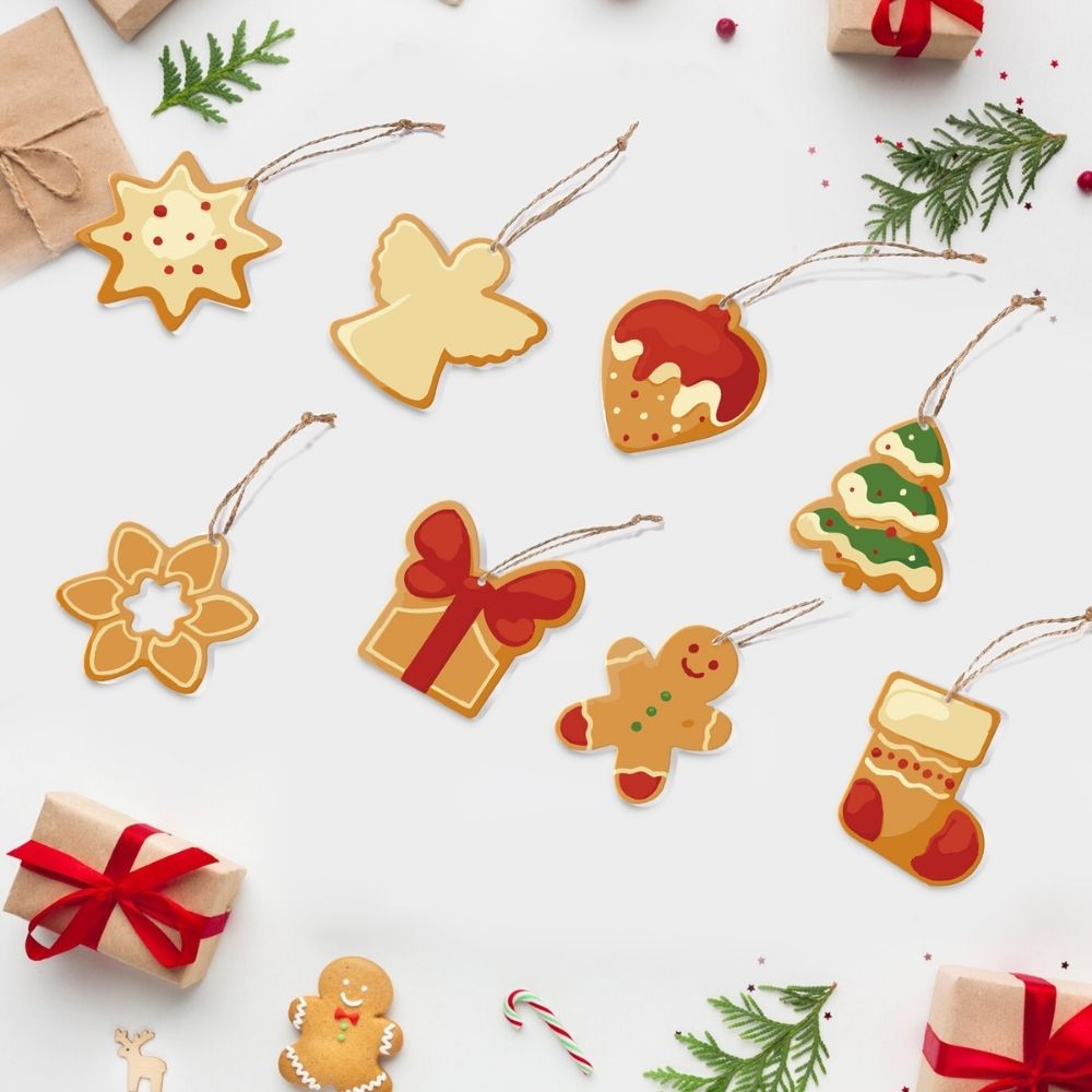 Décorations de Noël Peinture par Numéros - Kit Étoile Sapin Cadeau Pain d’épices Figured'Art