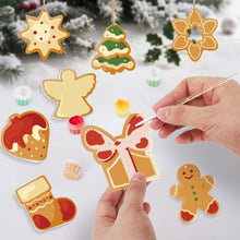 Charger l&#39;image dans la galerie, Décorations de Noël Peinture par Numéros - Kit Étoile Sapin Cadeau Pain d’épices