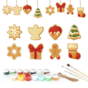 Décorations de Noël Peinture par Numéros - Kit Étoile Sapin Cadeau Pain d’épices