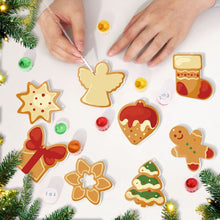 Charger l&#39;image dans la galerie, Décorations de Noël Peinture par Numéros - Kit Étoile Sapin Cadeau Pain d’épices