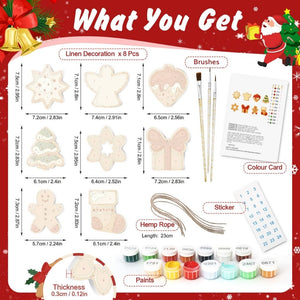 Décorations de Noël Peinture par Numéros - Kit Étoile Sapin Cadeau Pain d’épices