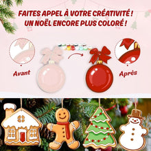 Charger l'image dans la galerie, Décorations de Noël Peinture par Numéros - Kit Bonhomme de Neige &amp; Joie en Pain d'Épices