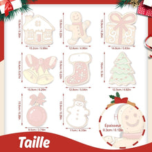 Charger l'image dans la galerie, Décorations de Noël Peinture par Numéros - Kit Bonhomme de Neige &amp; Joie en Pain d'Épices