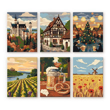 Charger l'image dans la galerie, Mini Peinture par numéros 15x20cm (6 pièces) - Bonjour Allemagne Figured'Art