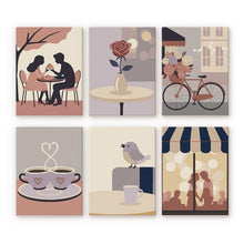Charger l'image dans la galerie, Mini Peinture par numéros 15x20cm (6 pièces) - Romance Café Figured'Art