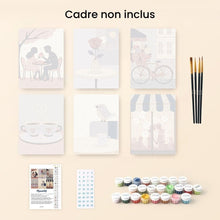 Charger l&#39;image dans la galerie, Mini Peinture par numéros 15x20cm (6 pièces) - Romance Café